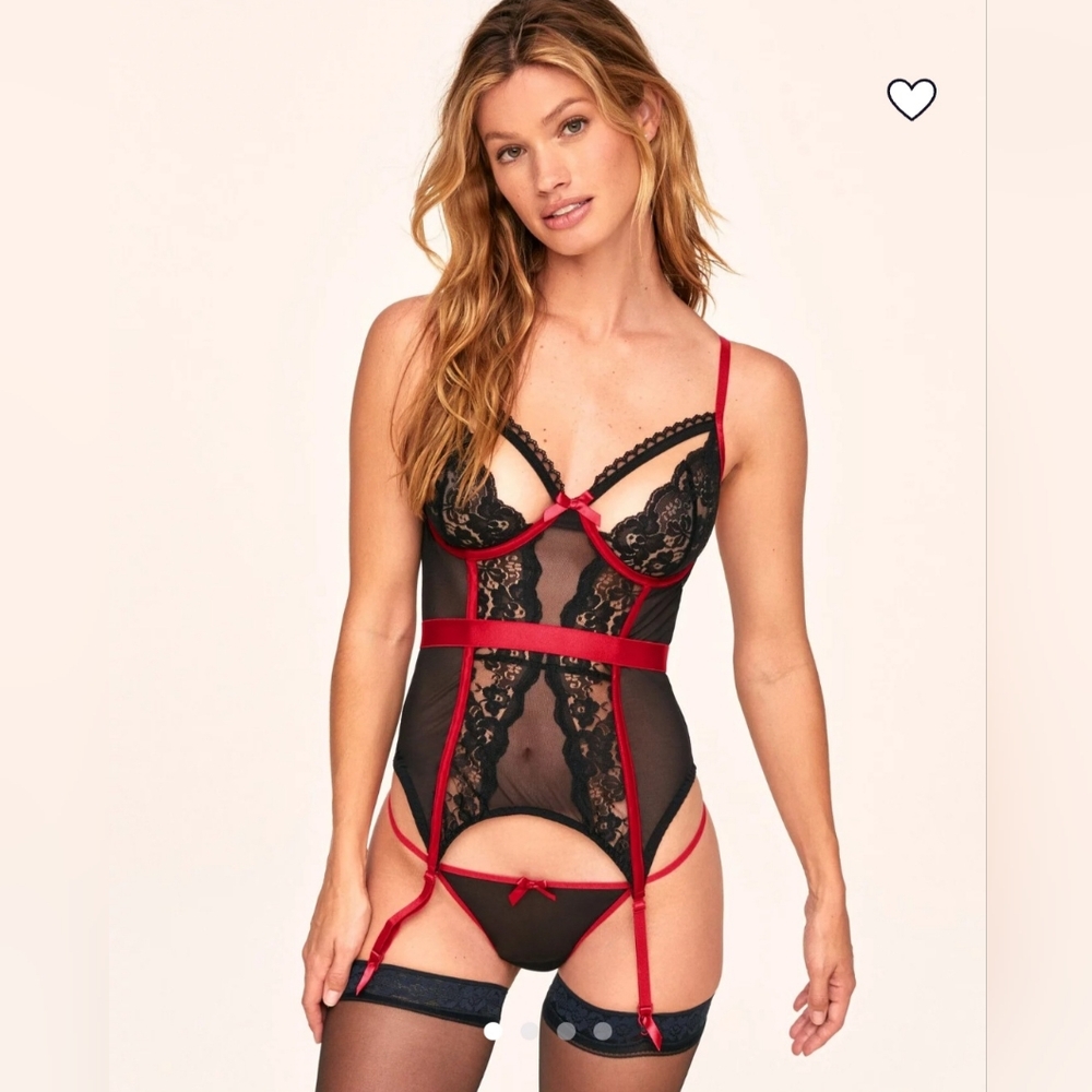 COPY - Adore Me black bustier with G string